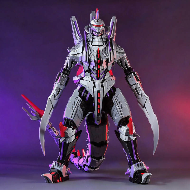 Model Kit Kiryu - Figur Aksi Mech Gigan Generik, Cetak
