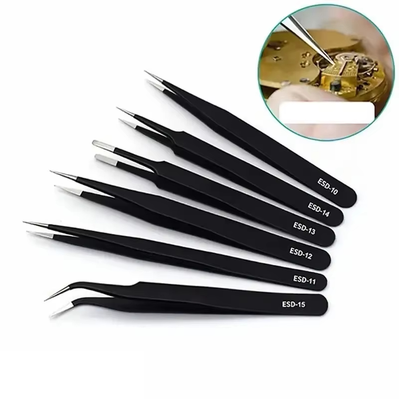 Model Kit Tweezers - Set Pinset Presisi Alat Perbaikan Anti-Statis