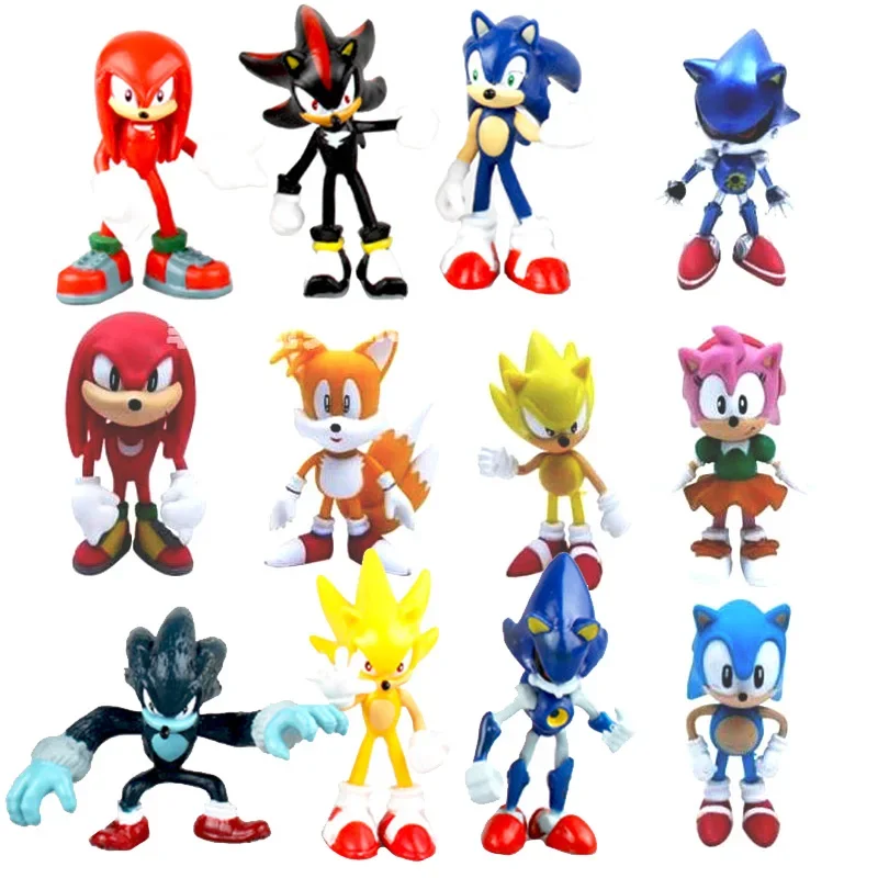 Model Kit Sonic - 6 Buah/Set Figur Aksi Sonic Tails