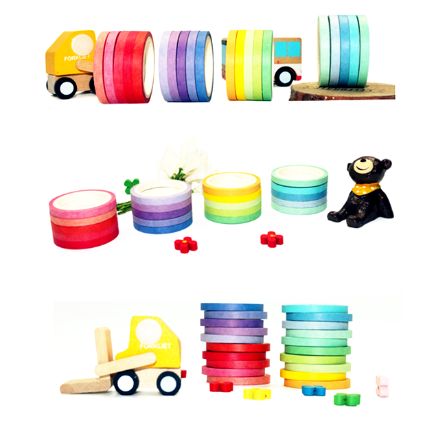 Masking Tape Thin - 20 Gulungan 7.5Mm Set Selotip Washi
