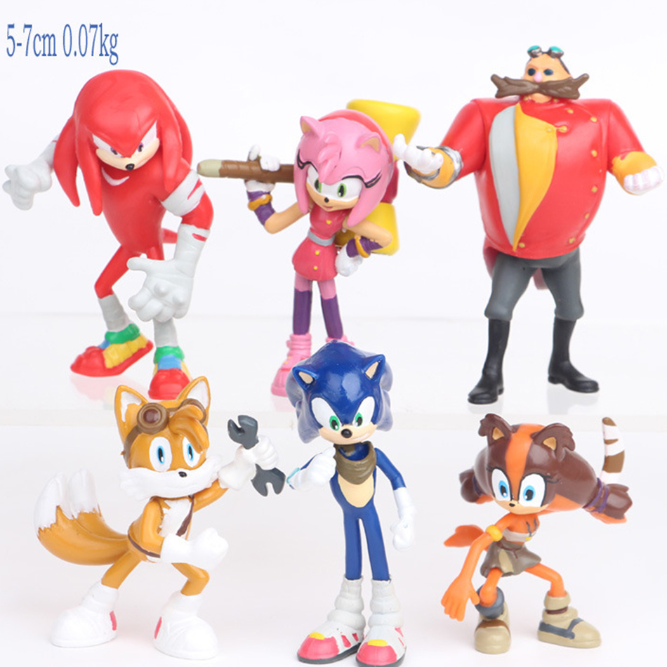 Model Kit Sonic - 6 Buah/Set Figur Aksi Sonic Tails