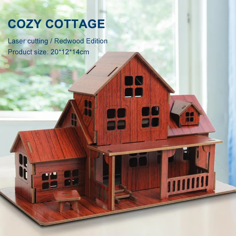 Permainan Model Puzzle Kayu 3D - Model Kit House ulasan dan harga