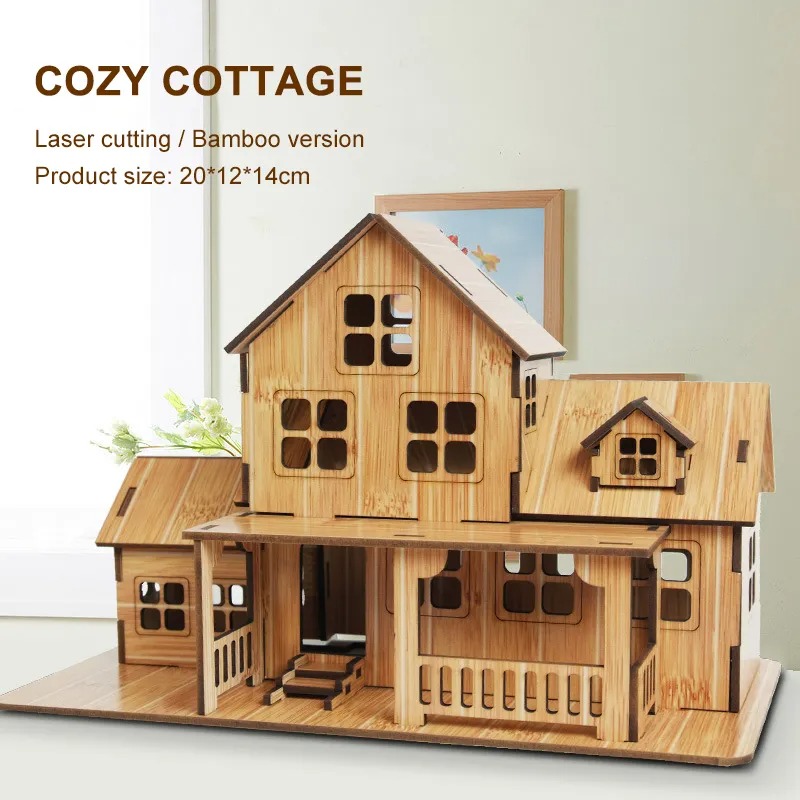 Permainan Model Puzzle Kayu 3D - Model Kit House ulasan dan harga