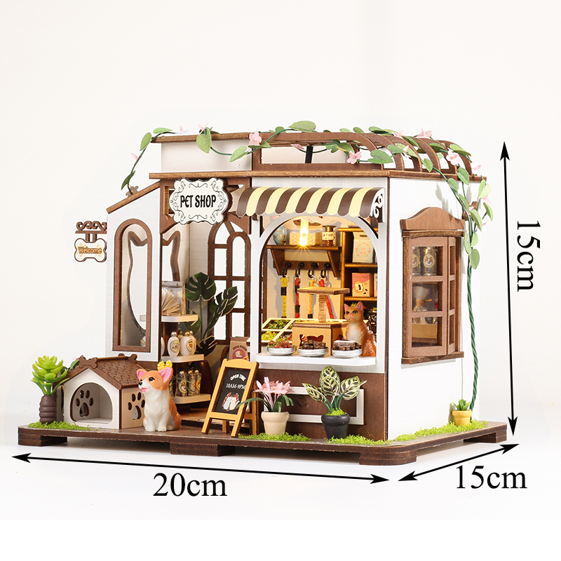 DIY Kayu Toko Hewan Peliharaan - Model Kit House ulasan dan harga