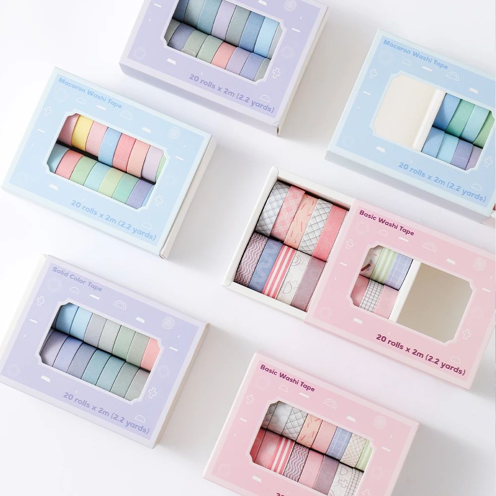 Set pita Washi ramping warna-w - Masking Tape Thin ulasan dan harga