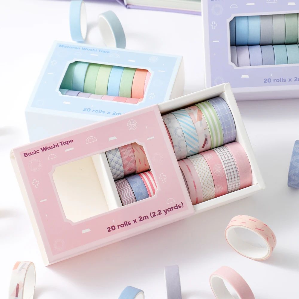 Set pita Washi ramping warna-w - Masking Tape Thin ulasan dan harga