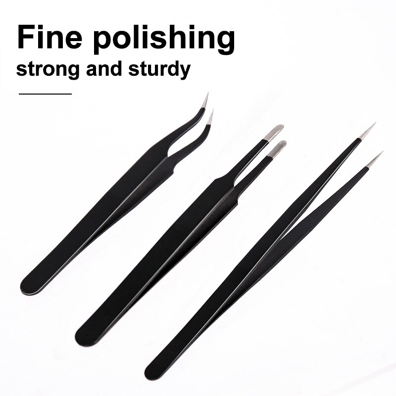 Deli 3 buah Set Pinset Baja ta - Model Kit Tweezers ulasan dan harga